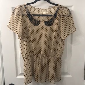 Polka dot peplum blouse from Anthropologie
